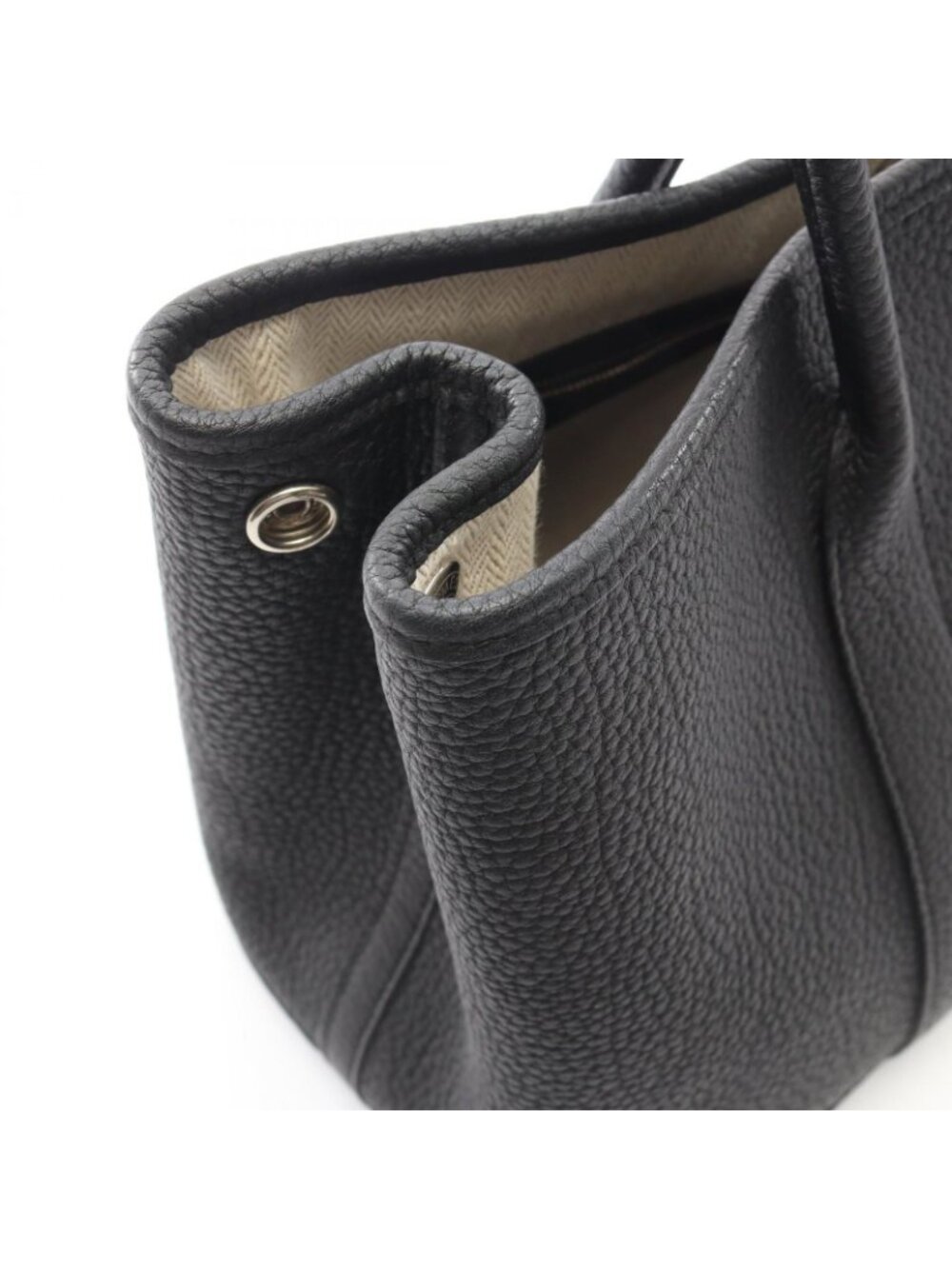 Hermes Tote Garden Party TPM Black Leather - Picture 11 of 11